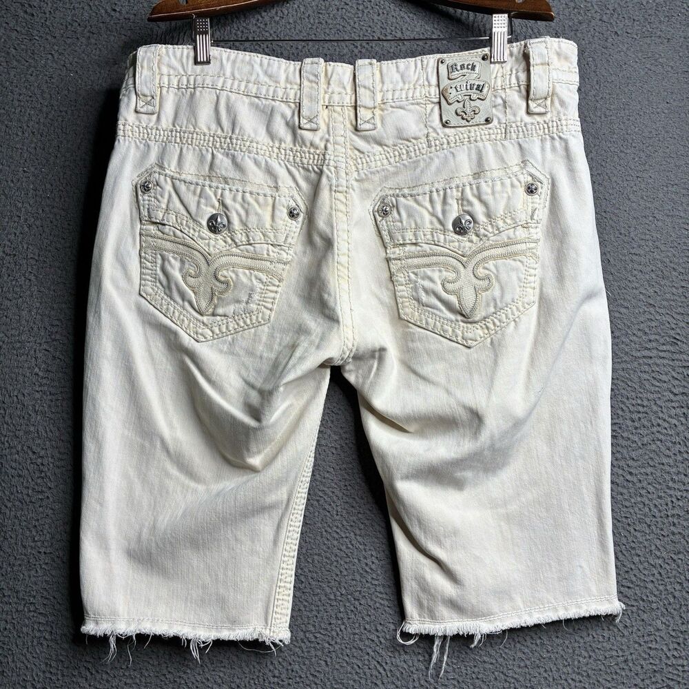 Y2K Rock Revival Shorts Dan Mens Straight 38 X 14 Distressed Thrashed